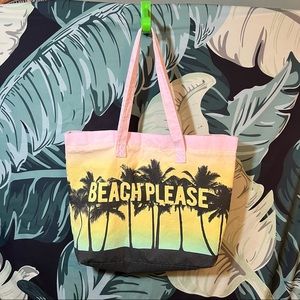H&M Beach Please Tropical Palm Tree Tote Bag